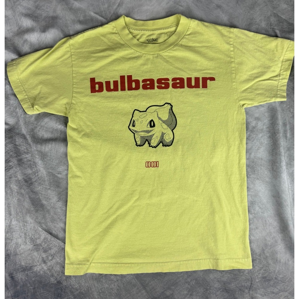 Pokemon Bulbasaur Ivysaur Venusaur Evolution Graphic Tee Lime Green Mens XS